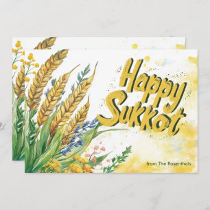 Golden Harvest Sukkot Greeting card