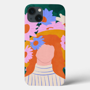 Golden Hat & Wildflowers iPhone 13 Case