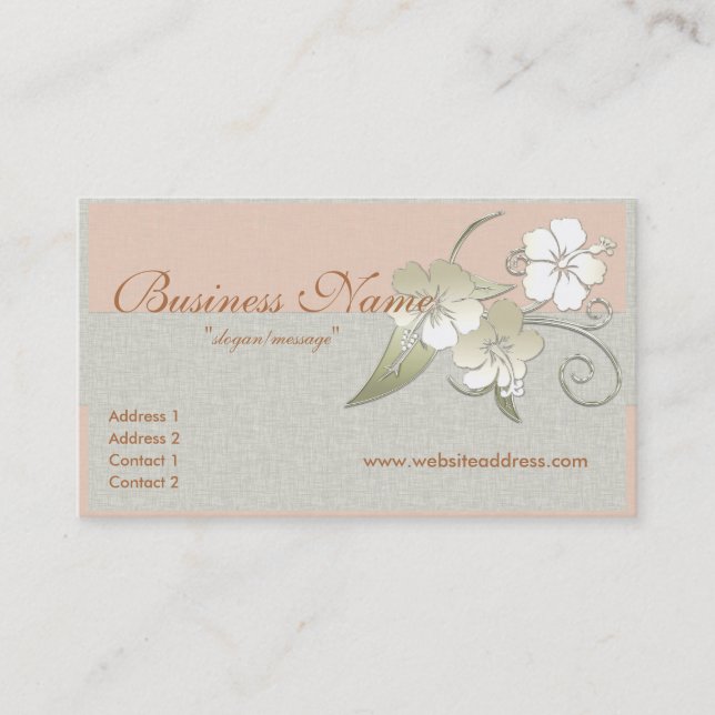 Golden Hawaiian Flowers Business Cards (Front)