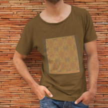 Golden Haze Abstract on brown T Shirt