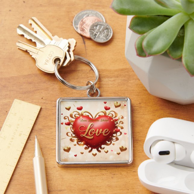 "Golden Heart Glow" Keychain (Desk)