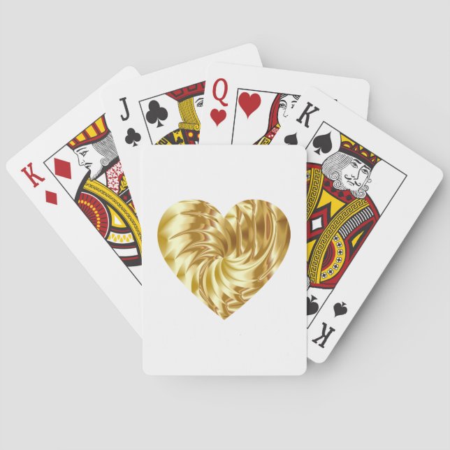 Golden Heart (Gold Shape of Love) Playing Cards (Back)