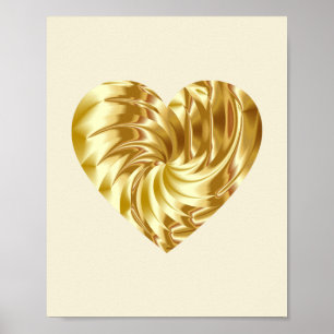 Golden Heart (Gold Shape of Love) Poster