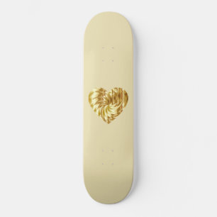 Golden Heart (Gold Shape of Love) Skateboard