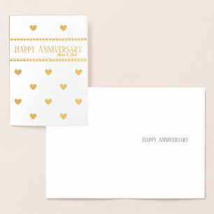 Golden heart wedding anniversary mum and dad card