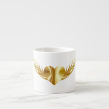 Golden Heart Wings Espresso Cup