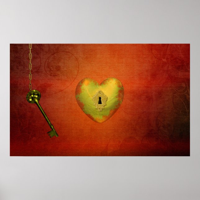 Golden Heart with Key Poster (Front)