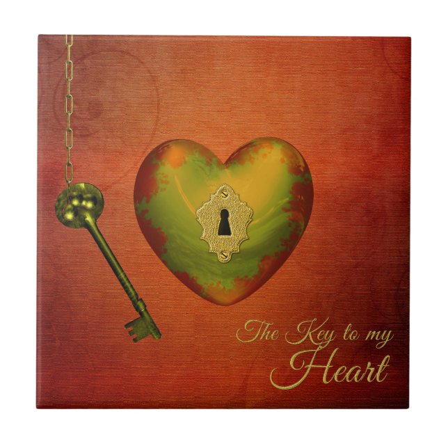 Golden Heart with Key Tile (Front)