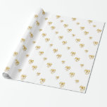 Golden Hearts and Bows Gift Wrap<br><div class="desc">Golden Hearts and Bows Gift Wrap.  Feel free to add your own words/picture/background colour to this product via Zazzle's great customization tools!</div>