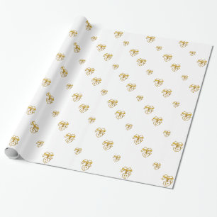 Golden Hearts and Bows Gift Wrap
