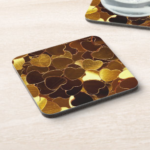 Golden Hearts Coaster