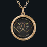 Golden Hearts- Gold Anniversary Gold Plated Necklace<br><div class="desc">Elegant golden hearts and golden sparkling numbers. 50th wedding anniversary</div>