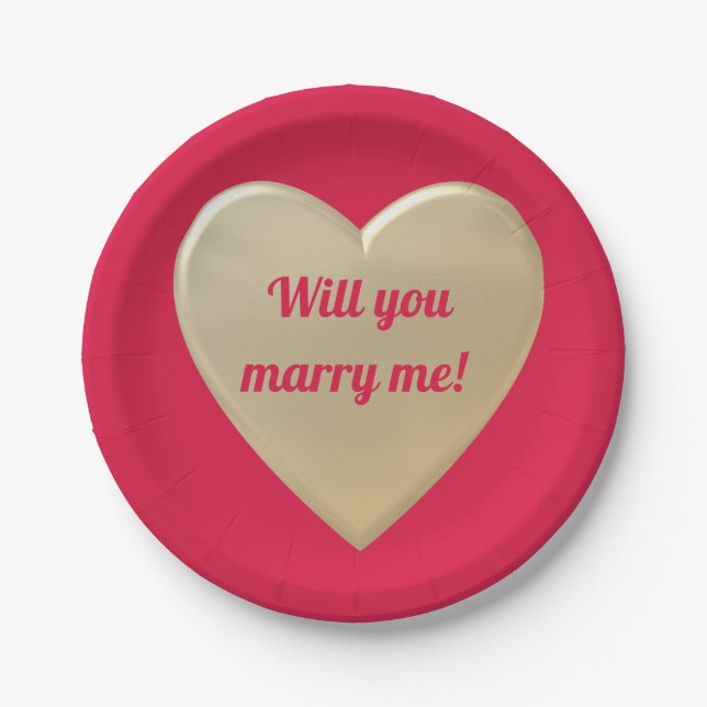 golden  hearts paper plate (Front)