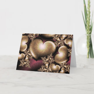 Golden Hearts - Valentine's Card, blank inside Holiday Card
