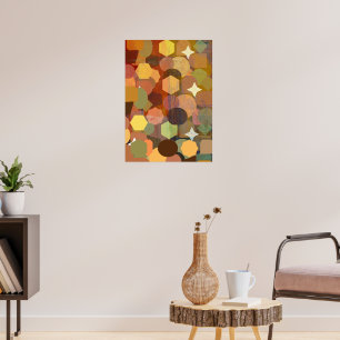 Golden Hexagons: Modern Art for Your Poster