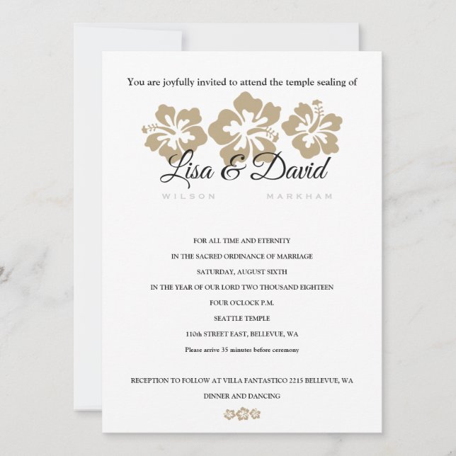 Golden Hibiscus Temple Mariage et Invitation de ré (Devant)