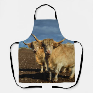 Golden Highlands: The Grace of Fawn-Coloured Cows Apron
