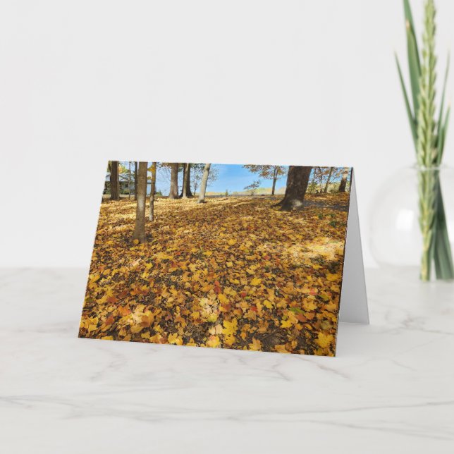 Golden Hill Autumn Leaves Card (Front)