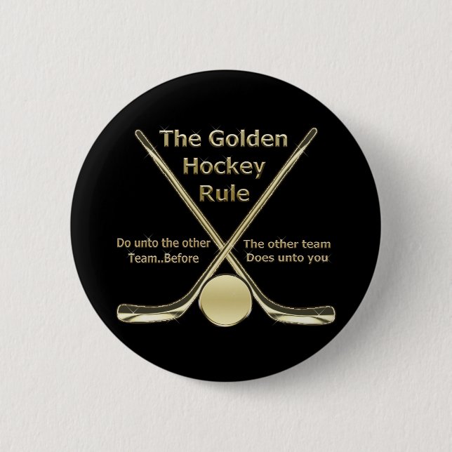 Golden Hockey Rule Button (Front)
