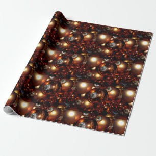 Golden Holiday Bulbs Wrapping Paper