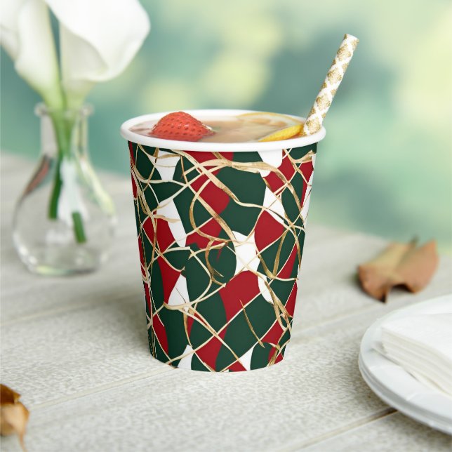 Golden Holiday Elegance Paper Cup (Insitu)