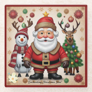 "Golden Holiday" Glass Coaster