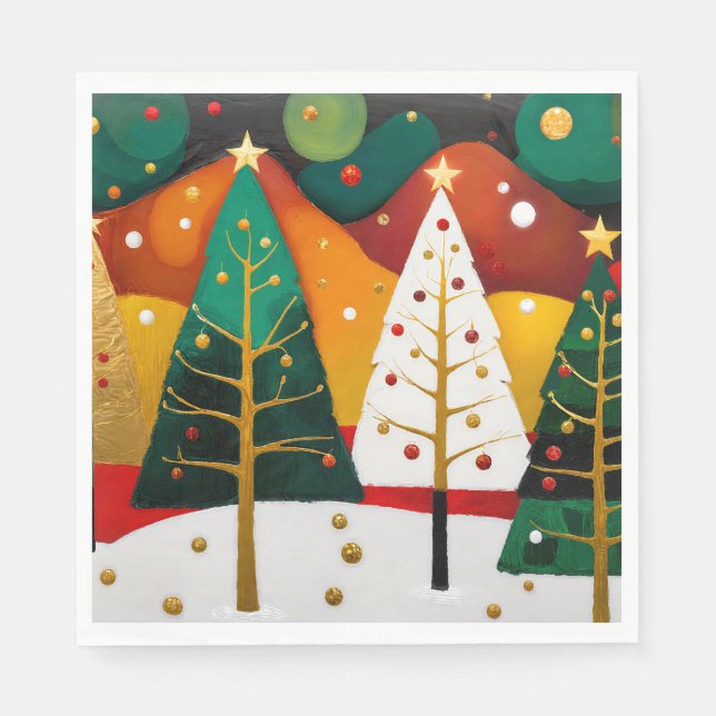 Golden Holiday Grove Napkin (Front)