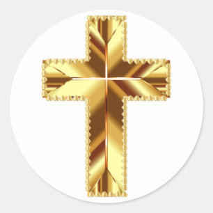 GOLDEN HOLY CROSS CLASSIC ROUND STICKER