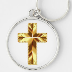 GOLDEN HOLY CROSS KEYCHAIN