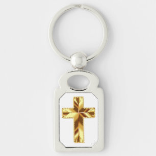 GOLDEN HOLY CROSS KEYCHAIN