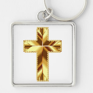GOLDEN HOLY CROSS KEYCHAIN