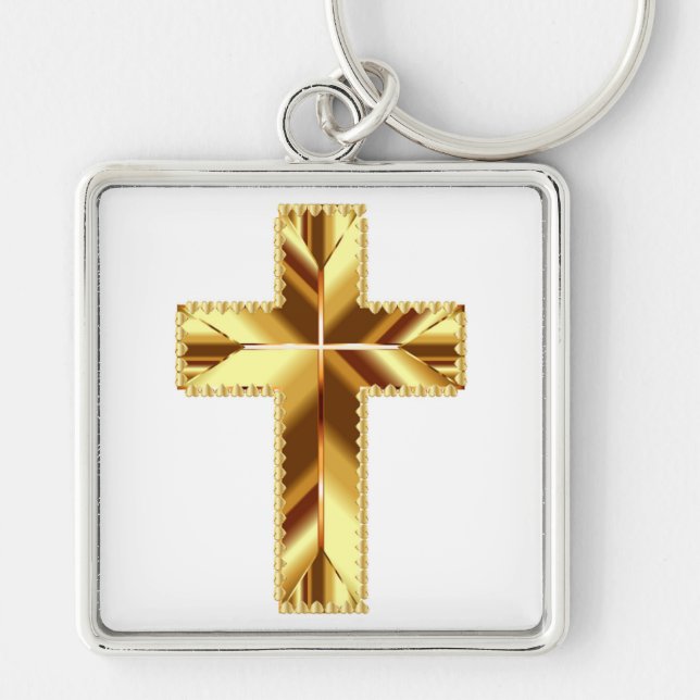 GOLDEN HOLY CROSS KEYCHAIN (Front)