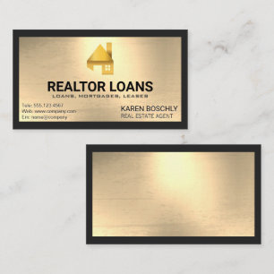 Golden Home Logo   Gold Metallic Background Business Card