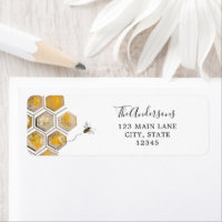 Golden Honey Bee Adresse de retour Label