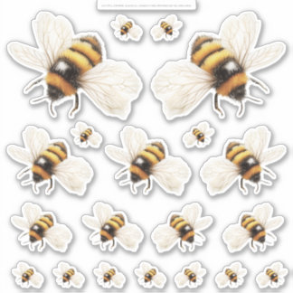 Golden Honey Fairy World – 2a - 20 bees sheet