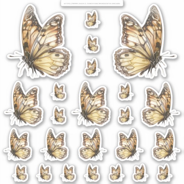 Golden Honey Fairy World – 2b - 24 Butterfly Sheet (Front)