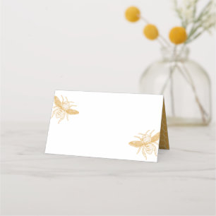 Golden Honeycomb and Bees 2 Place Card