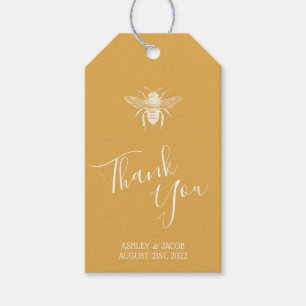 Golden Honeycomb Pattern Wedding Gift Tags