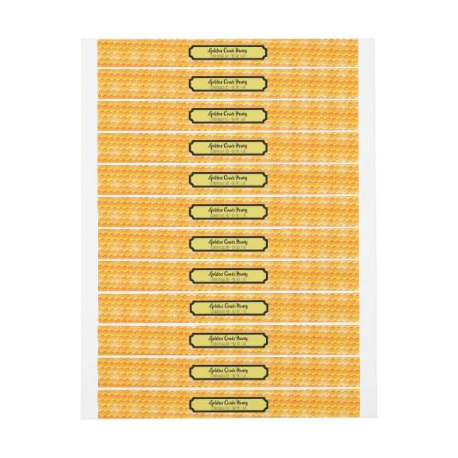 Golden Honeycomb Security Lid Labels (Sheet)