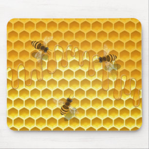 Golden Honeycomb with Bees Customizable Small Mouse Pad