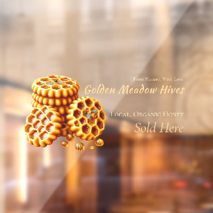 Golden Honeycombs Window Cling