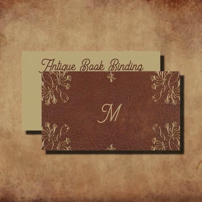  Golden Honeysuckles in leather look  Business Card (Creator Uploaded)