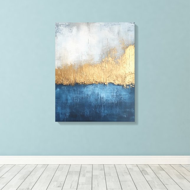 Golden Horizon - Abstract Canvas Art (Insitu(Wood Floor))