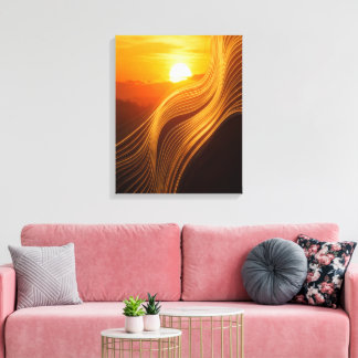 Golden Horizon — Abstract Canvas Wall Art
