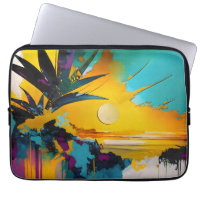 Golden Horizon – Abstract Tropical Sunset