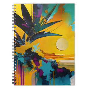 Golden Horizon – Abstract Tropical Sunset Notebook