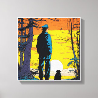 Golden Horizon Breathtaking Sunset Wall Painting Canvas Print