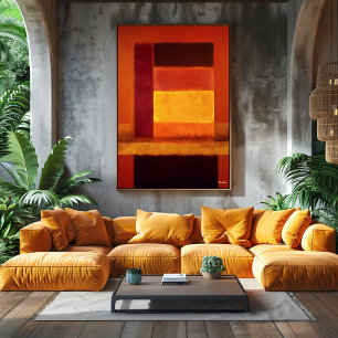 Golden Horizon Colour Field Abstract Modern Wall Poster