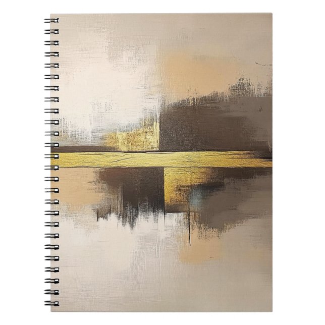 Golden Horizon – Minimalist Abstract Landscape Notebook (Front)