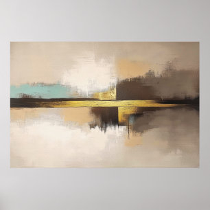 Golden Horizon – Minimalist Abstract Landscape Poster